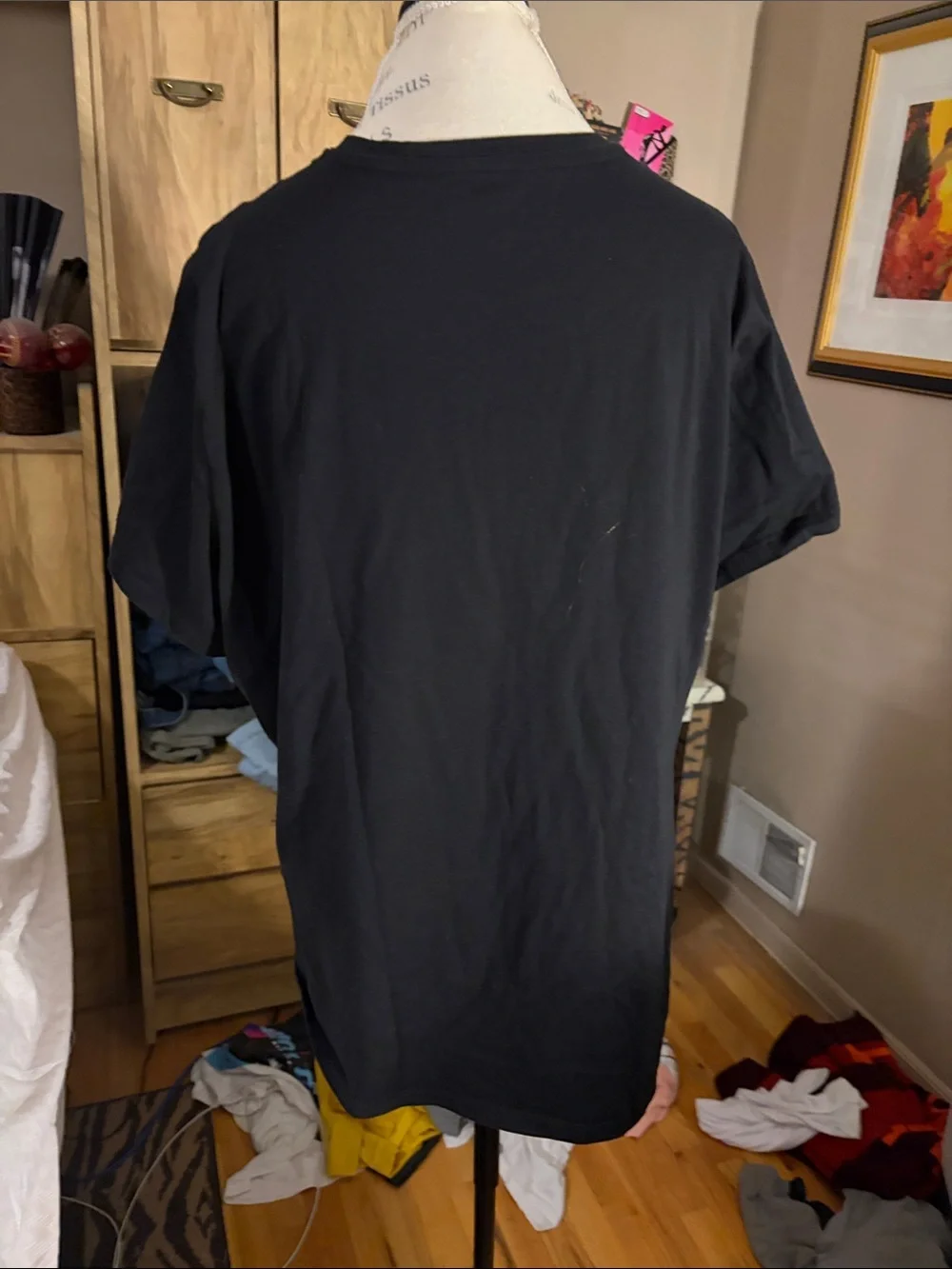 Calvin Klein Black V‑Neck Logo Tee - 2X - Picture 3 of 5
